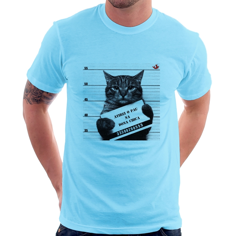 Camiseta Atirei o pau na Dona Chica - Azul Bebê