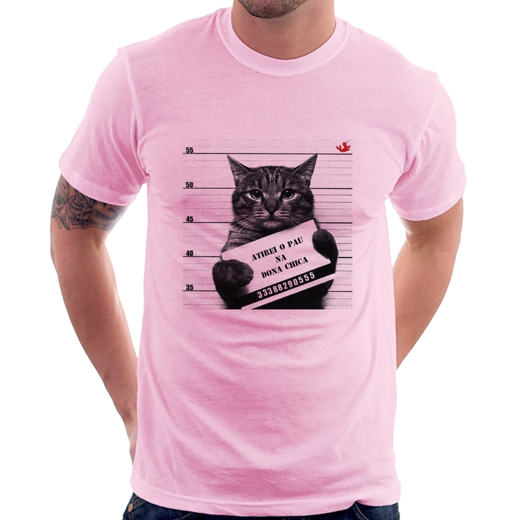 Camiseta Atirei o pau na Dona Chica - Rosa Bebê