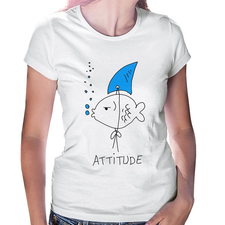 Baby Look Atitude Peixe Tubarão