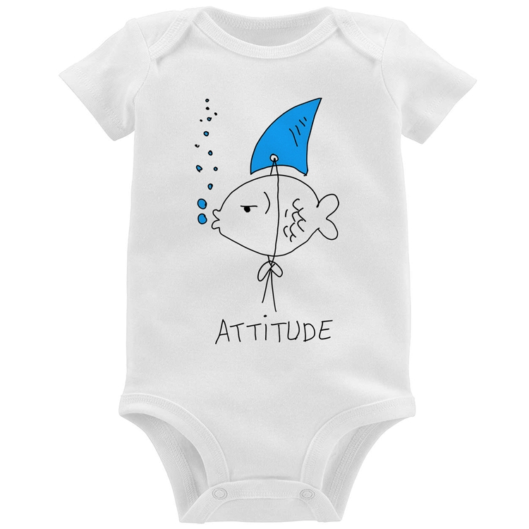 Body Bebê Atitude Peixe Tubarão