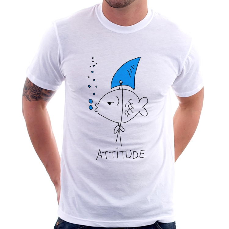 Camiseta Atitude Peixe Tubarão