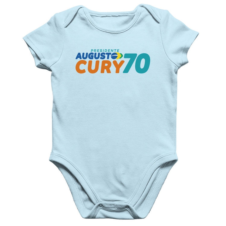 Body Bebê Algodão Augusto Cury 70 Avante - Azul Bebê