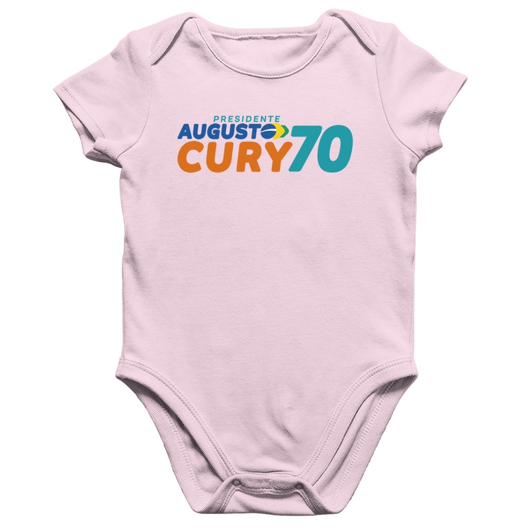 Body Bebê Algodão Augusto Cury 70 Avante - Rosa Bebê