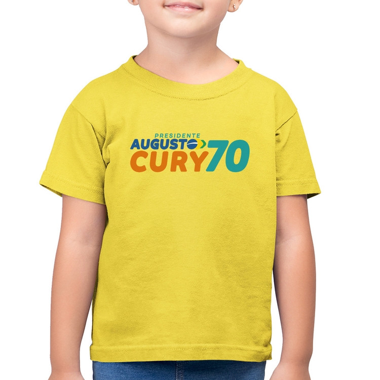 Camiseta Algodão Infantil Augusto Cury 70 Avante - Amarelo Canário