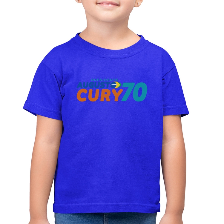 Camiseta Algodão Infantil Augusto Cury 70 Avante - Azul Royal