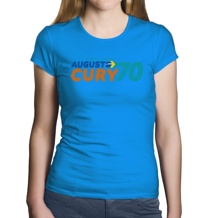 Baby Look Algodão Augusto Cury 70 Avante - Azul