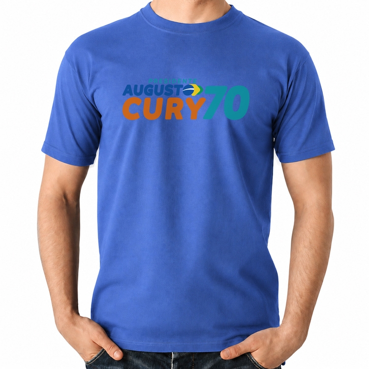 Camiseta Algodão Augusto Cury 70 Avante - Azul Royal