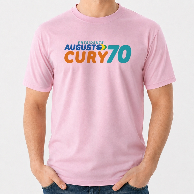 Camiseta Algodão Augusto Cury 70 Avante - Rosa Bebê