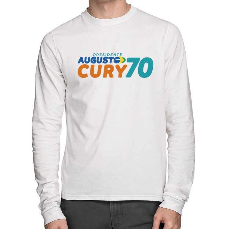 Camiseta Algodão Augusto Cury 70 Avante Manga Longa - Branca