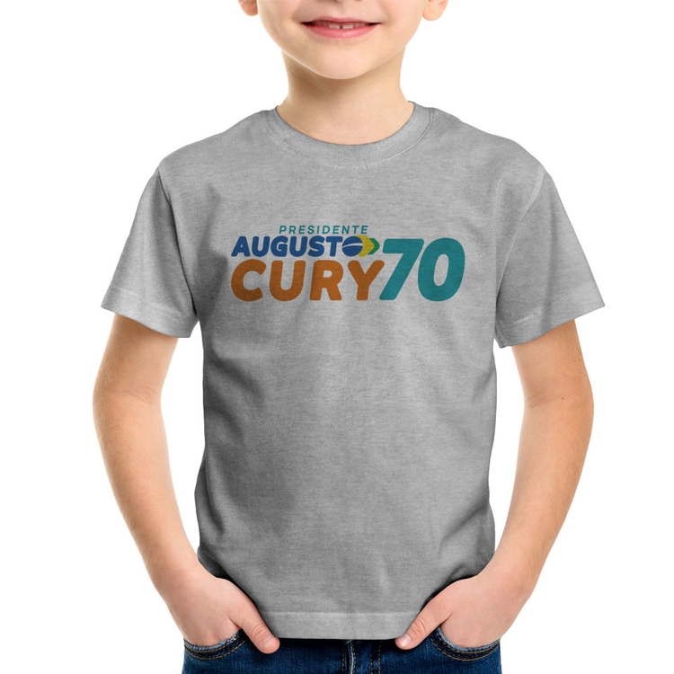 Camiseta Infantil Augusto Cury 70 Avante - Cinza