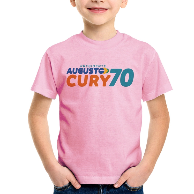 Camiseta Infantil Augusto Cury 70 Avante - Rosa Bebê