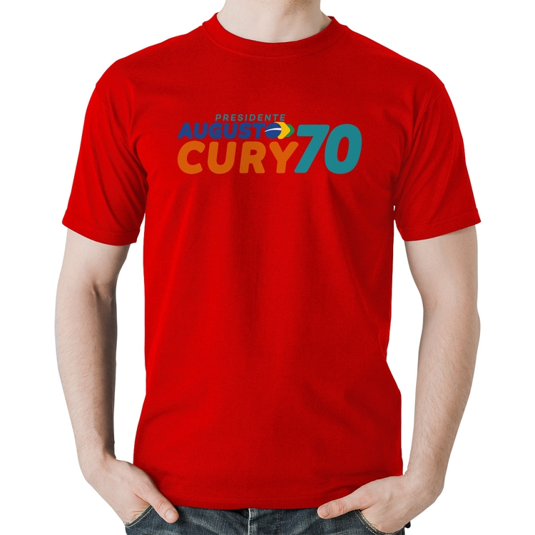 Camiseta Algodão Augusto Cury 70 Avante - Vermelha