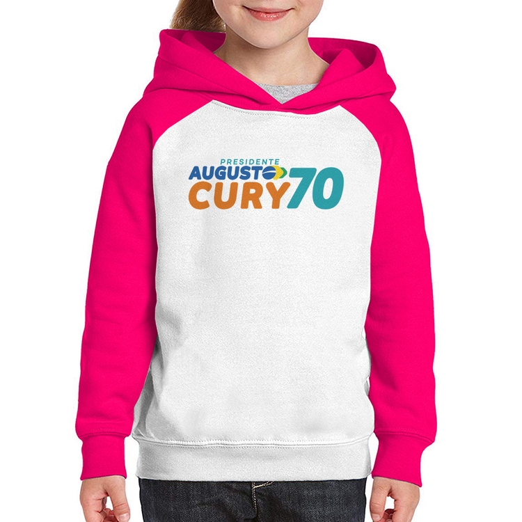 Moletom Infantil Augusto Cury 70 Avante - Branco/Rosa