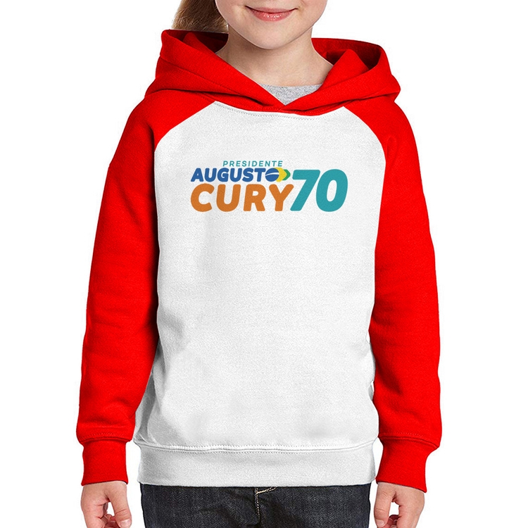 Moletom Infantil Augusto Cury 70 Avante - Branco/Vermelho