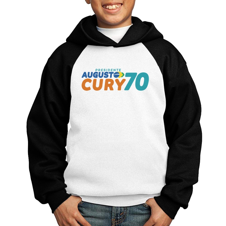 Moletom Infantil Augusto Cury 70 Avante - Branco/Preto