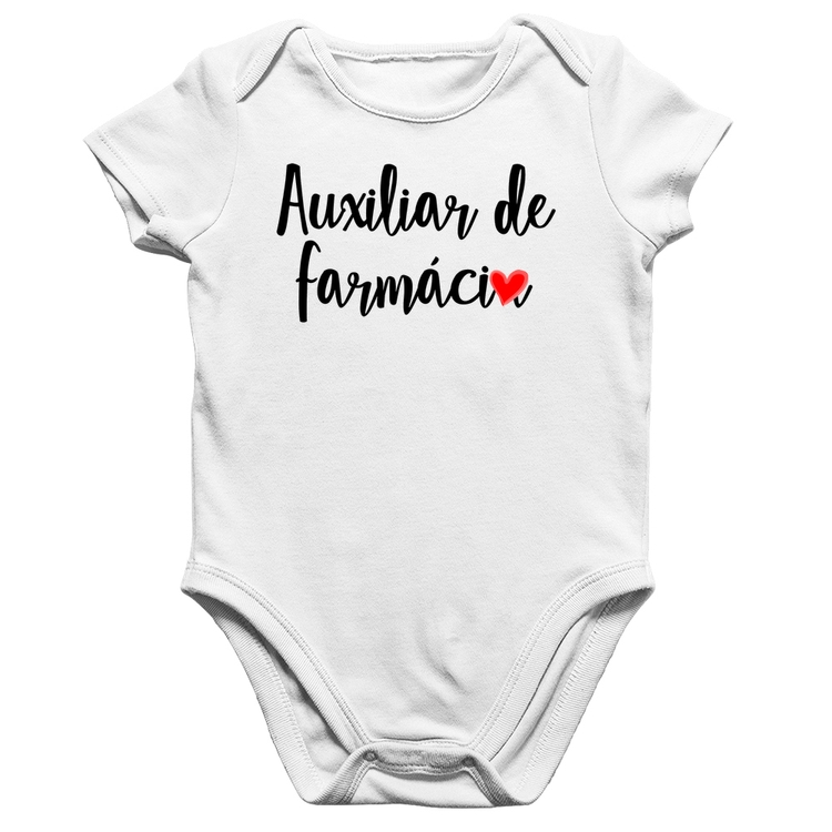 Body Bebê Algodão Auxiliar de Farmácia por Amor - Branco