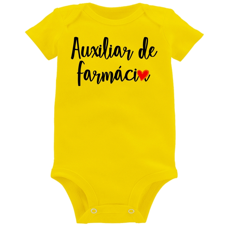 Body Bebê Auxiliar de Farmácia por Amor - Amarelo