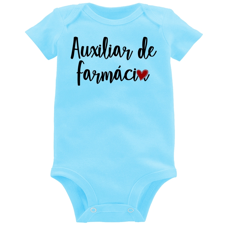 Body Bebê Auxiliar de Farmácia por Amor - Azul Bebê