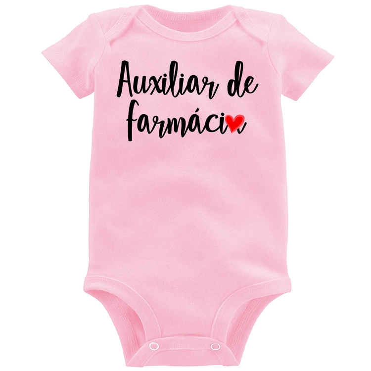 Body Bebê Auxiliar de Farmácia por Amor - Rosa Bebê
