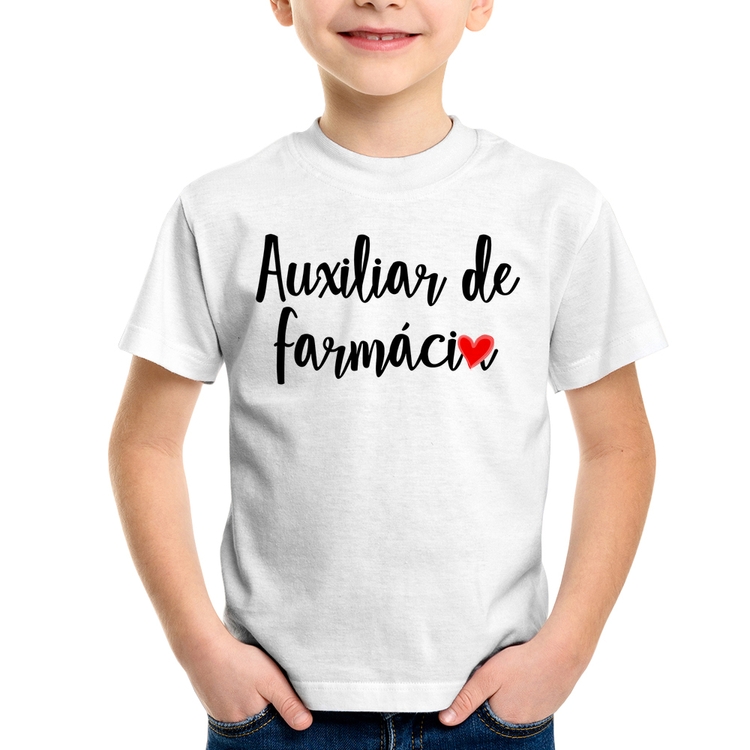 Camiseta Infantil Auxiliar de Farmácia por Amor