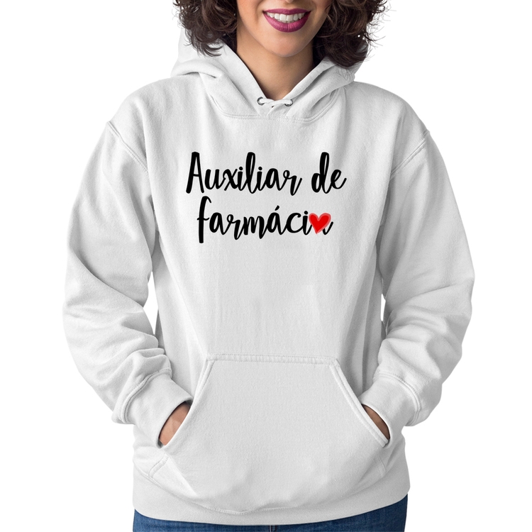 Moletom Feminino Auxiliar de Farmácia por Amor - Branco