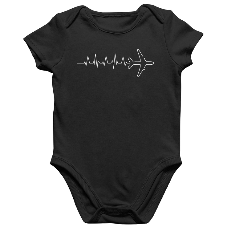 Body Bebê Algodão Avião Batimentos Cardíacos