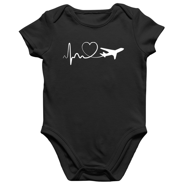 Body Bebê Algodão Avião Batimentos Cardíacos Coração