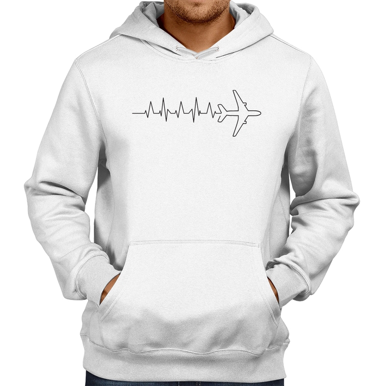 Moletom Avião Batimentos Cardíacos - Branco
