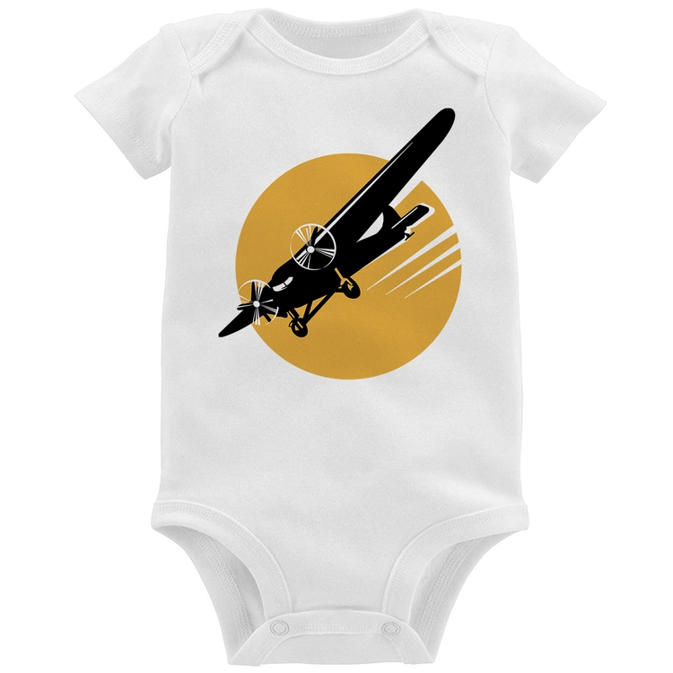 Body Bebê Avião Bimotor