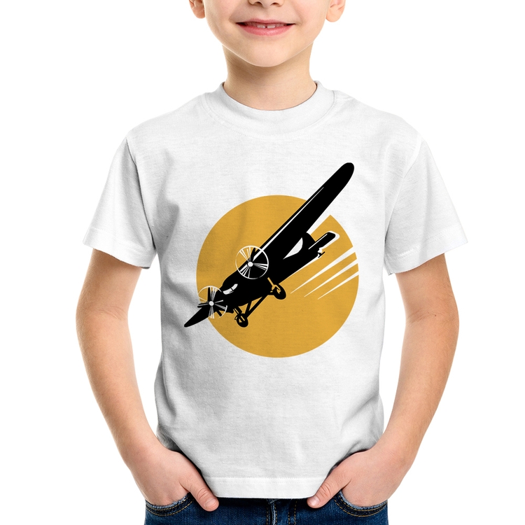 Camiseta Infantil Avião Bimotor