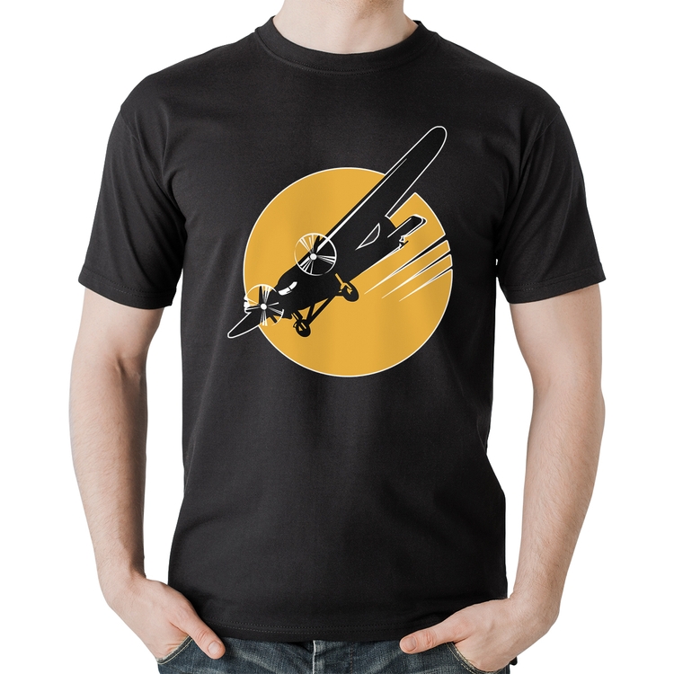 Camiseta Algodão Avião Bimotor