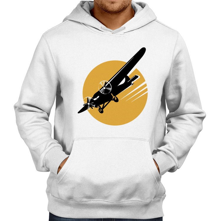 Moletom Avião Bimotor - Branco