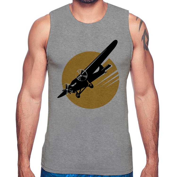 Regata Avião Bimotor - Cinza