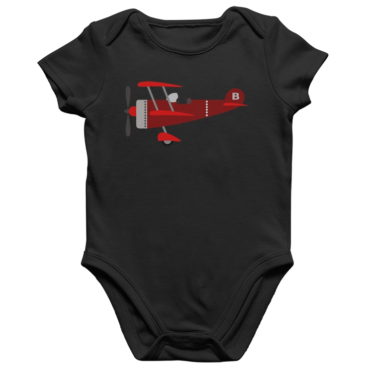 Body Bebê Algodão Avião Biplano