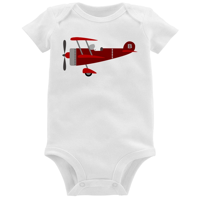 Body Bebê Avião Biplano