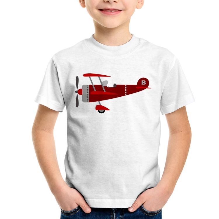 Camiseta Infantil Avião Biplano