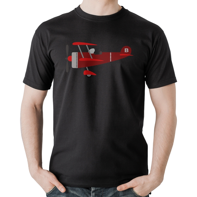 Camiseta Algodão Avião Biplano