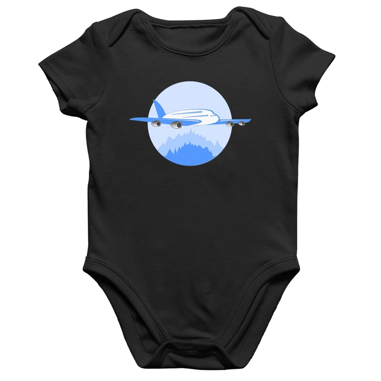Body Bebê Algodão Avião nas Montanhas