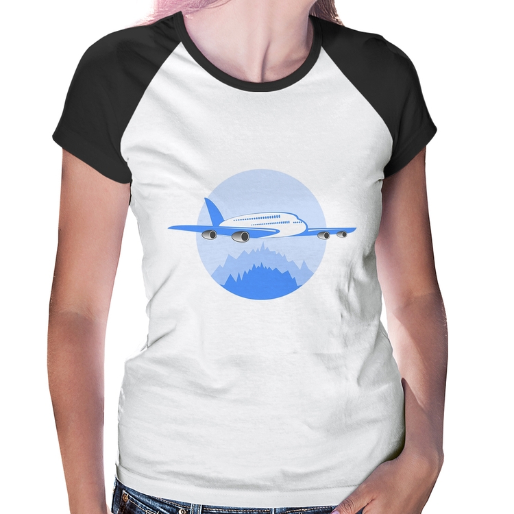 Baby Look Raglan Avião nas Montanhas