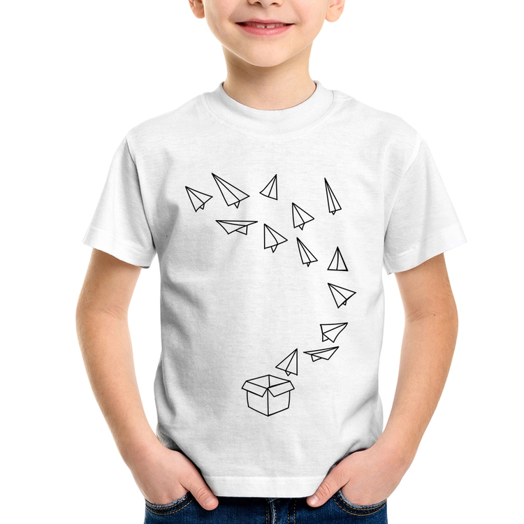 Camiseta Infantil Aviões de Papel