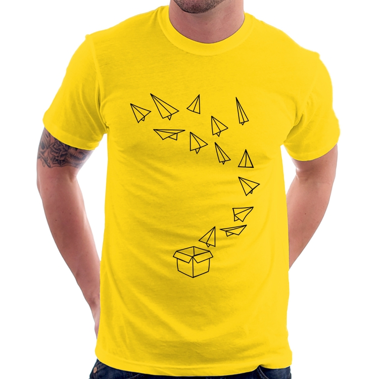 Camiseta Aviões de Papel - Amarela