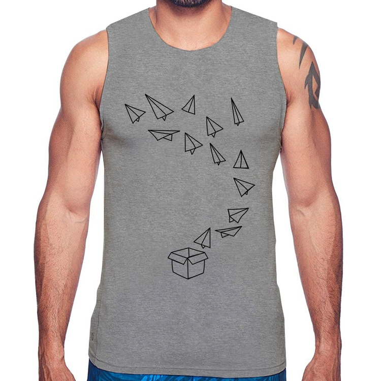 Regata Aviões de Papel - Cinza