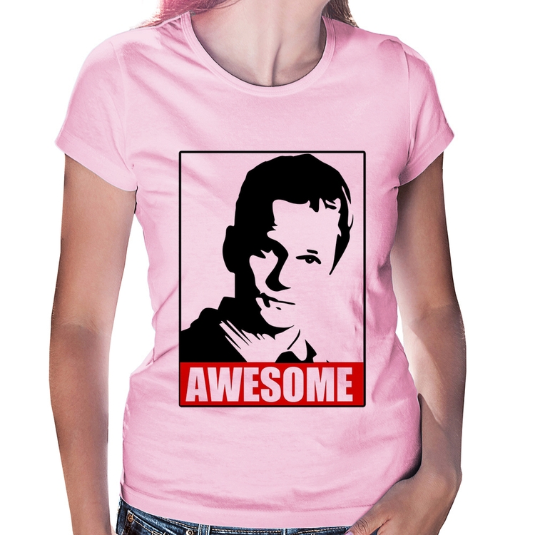 Baby Look Awesome Barney Stinson - Rosa Bebê