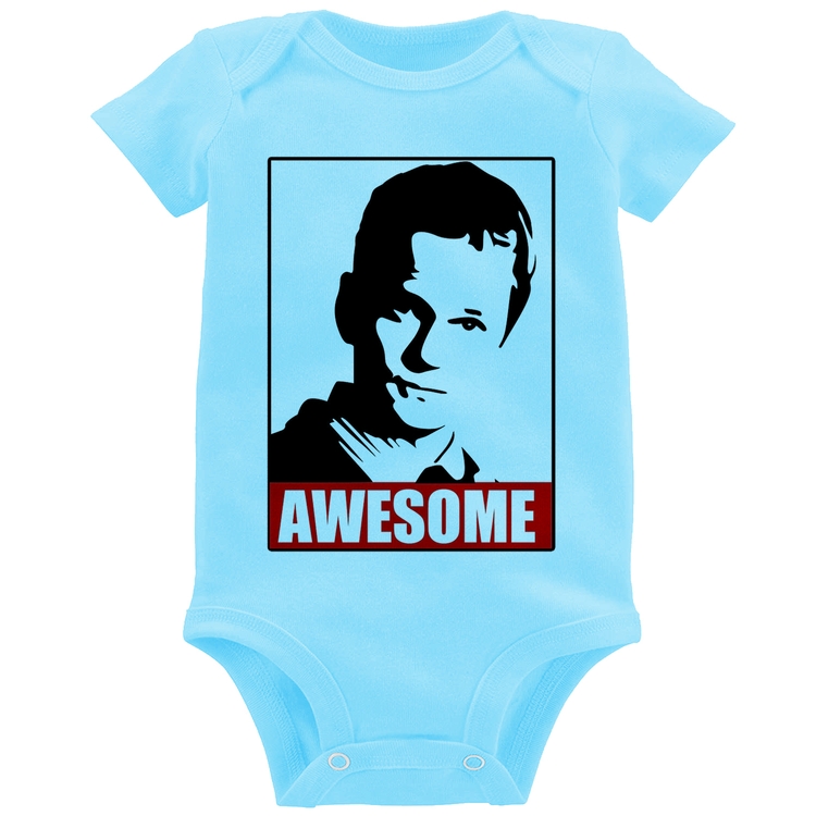 Body Bebê Awesome Barney Stinson - Azul Bebê