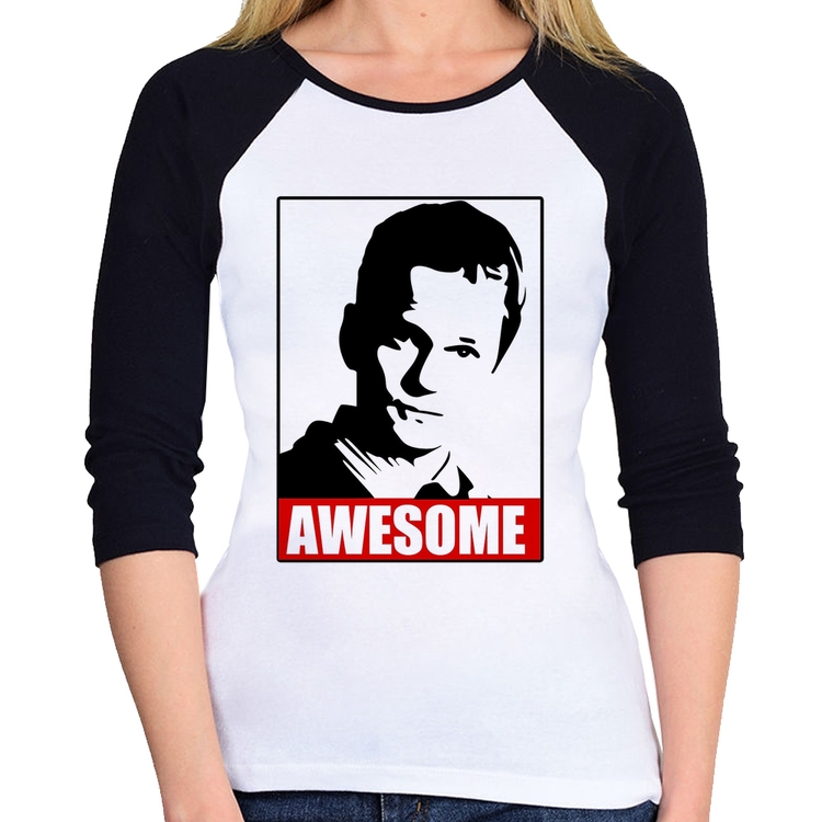 Baby Look Raglan Awesome Barney Stinson Manga 3/4