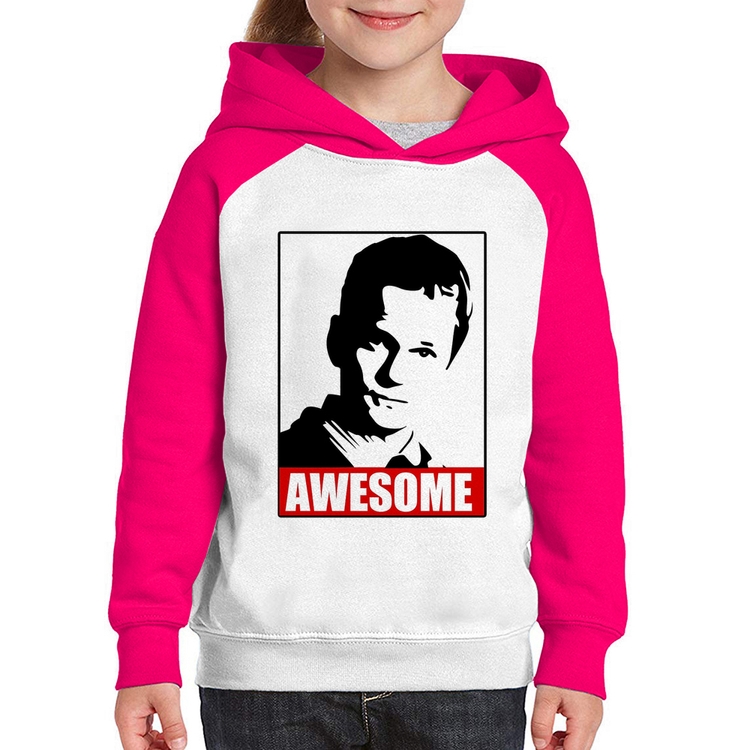 Moletom Infantil Awesome Barney Stinson - Branco/Rosa