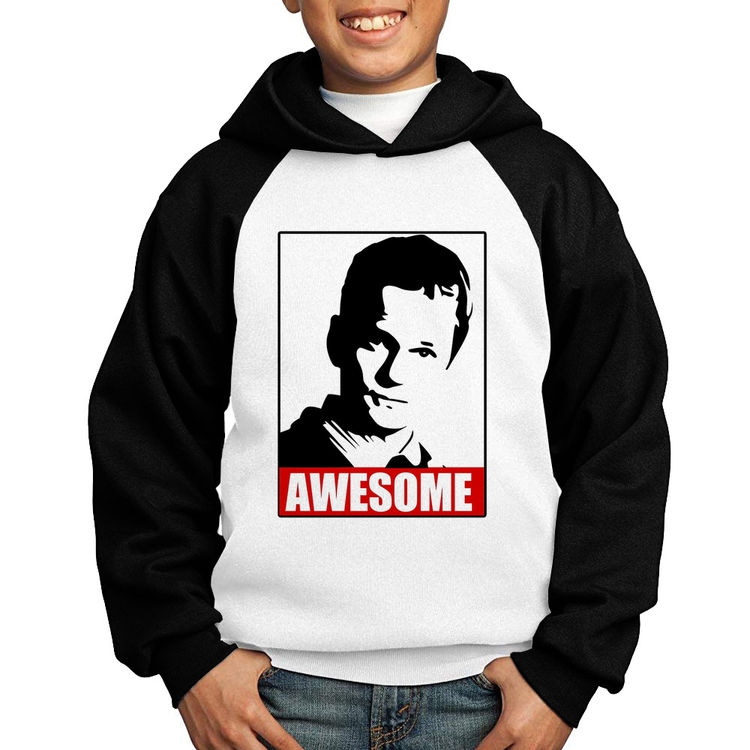 Moletom Infantil Awesome Barney Stinson - Branco/Preto