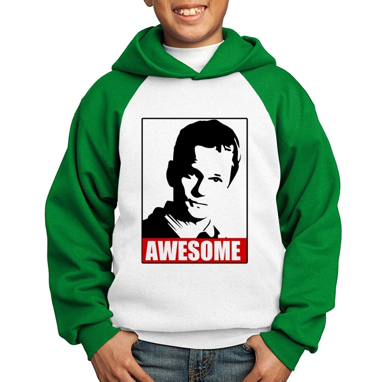 Moletom Infantil Awesome Barney Stinson - Branco/Verde