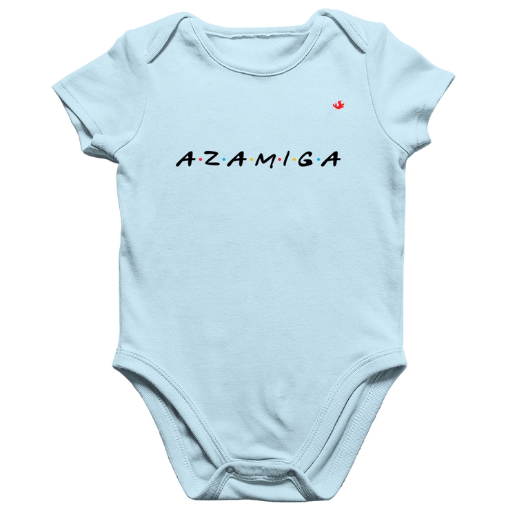 Body Bebê Algodão Azamiga - Azul Bebê