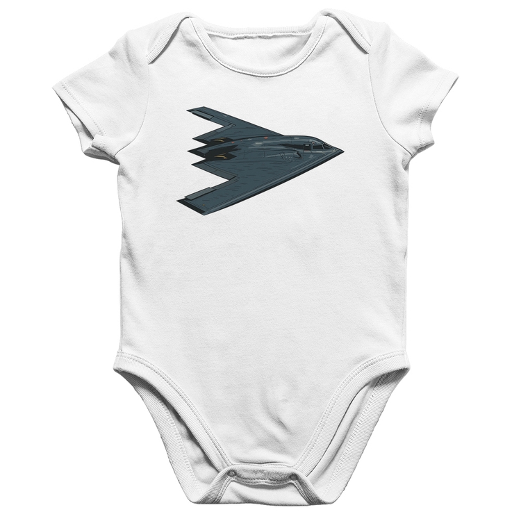 Body Bebê Algodão B-2 Spirit Avião Invisível - Branco